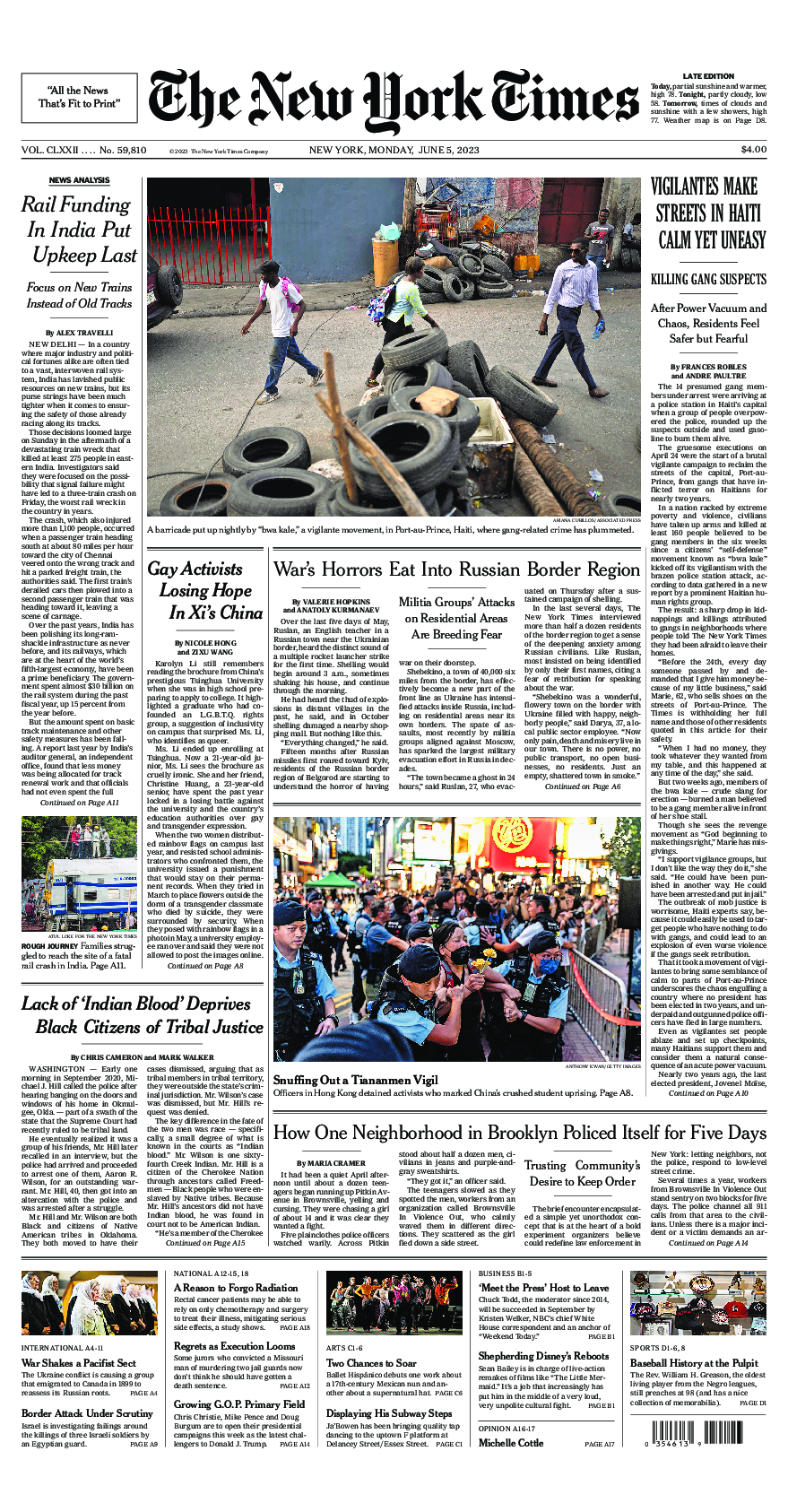 Prima-pagina-New-York-Times-del-2023-06-05