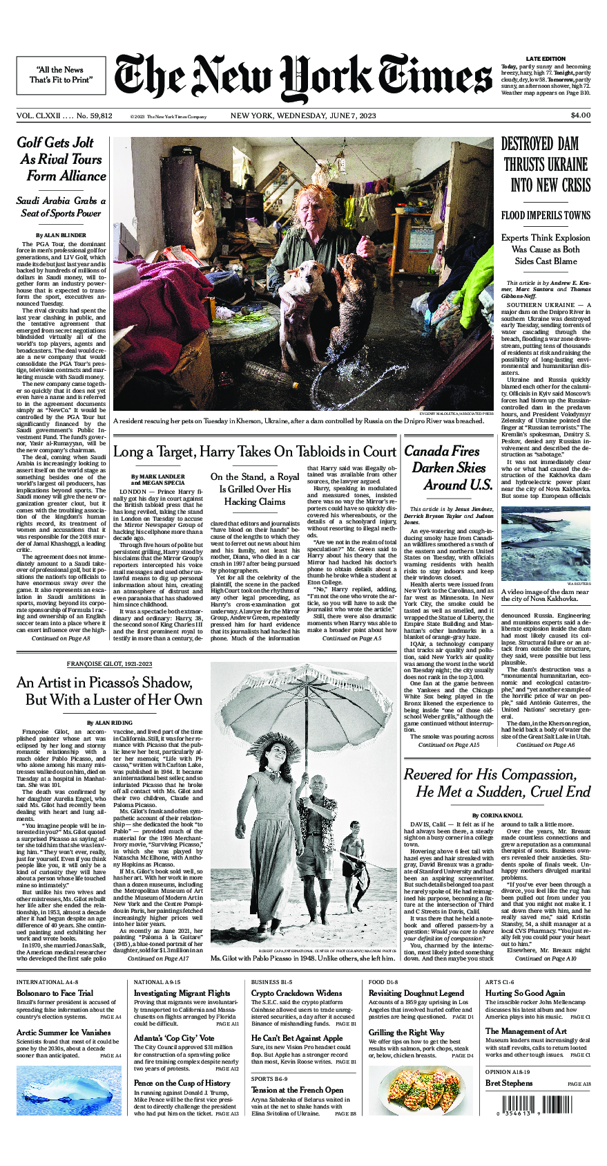 Prima-pagina-New-York-Times-del-2023-06-07