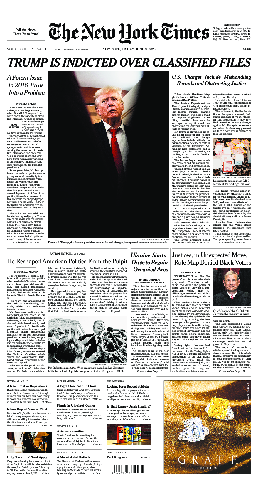 Prima-pagina-New-York-Times-del-2023-06-09