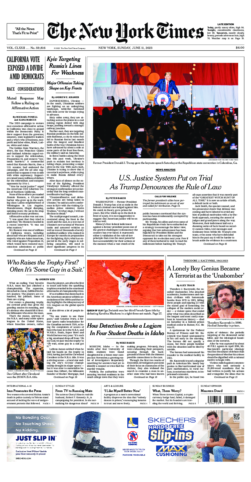 Prima-pagina-New-York-Times-del-2023-06-11