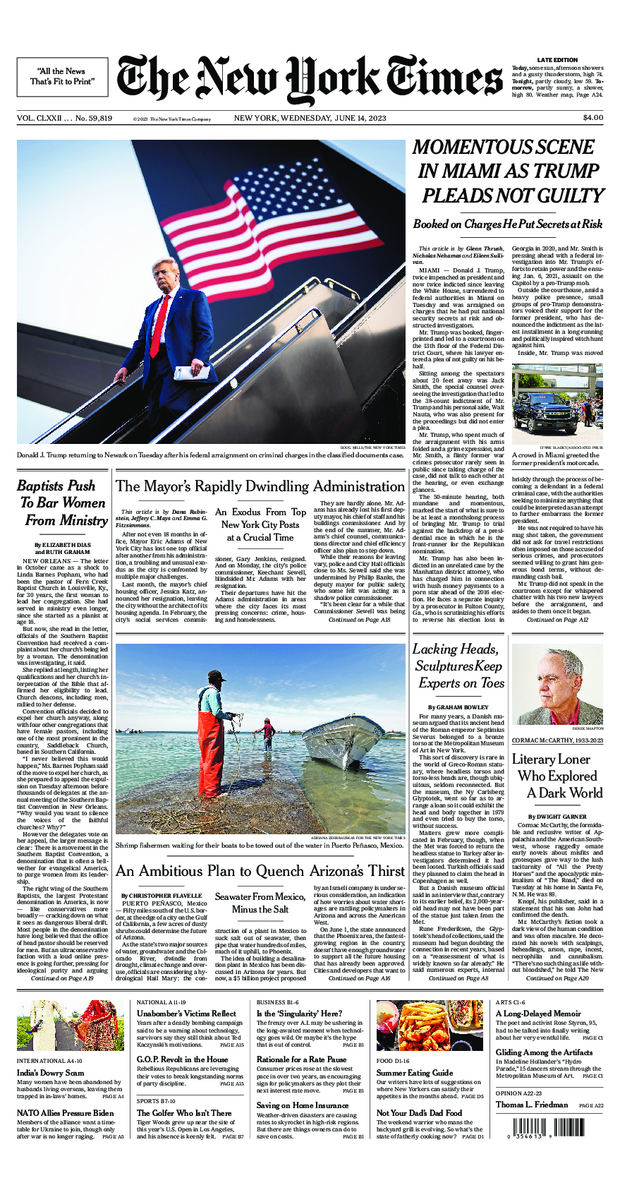 Prima-pagina-New-York-Times-del-2023-06-14