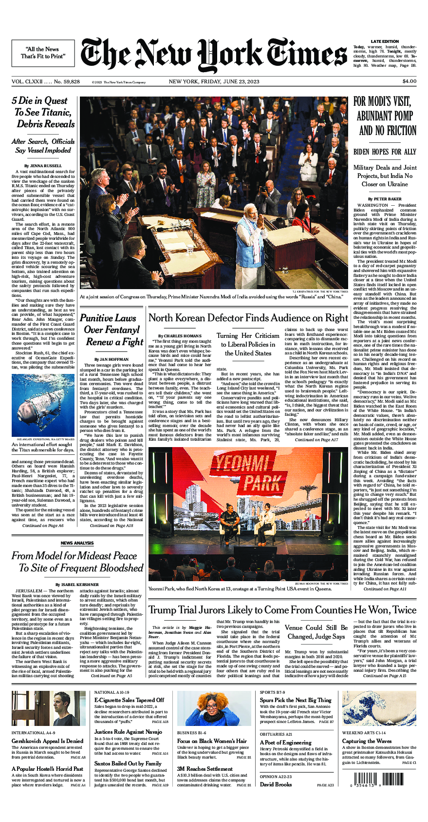 Prima-pagina-New-York-Times-del-2023-06-23