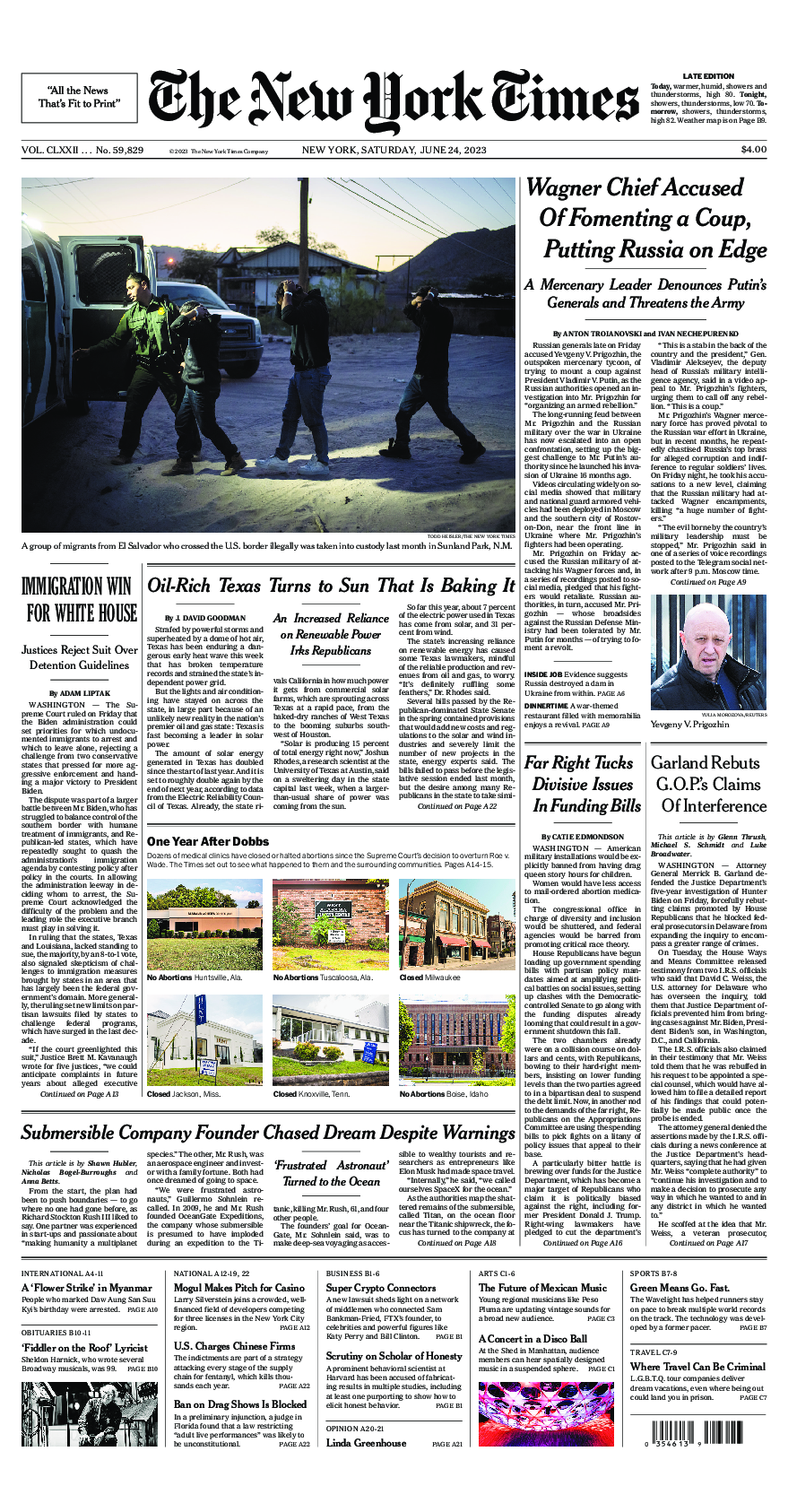 Prima-pagina-New-York-Times-del-2023-06-24