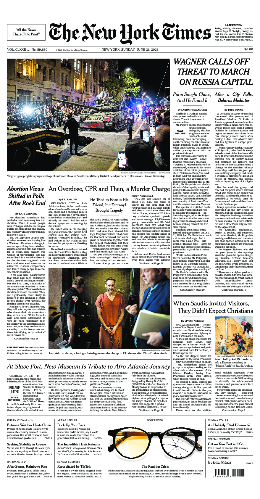 Prima-pagina-New-York-Times-del-2023-06-25