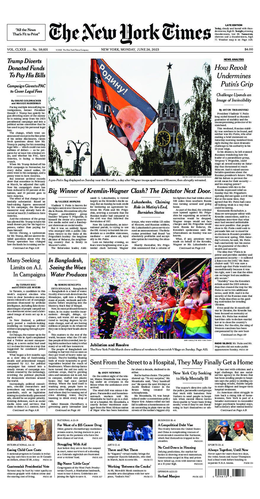 Prima-pagina-New-York-Times-del-2023-06-26