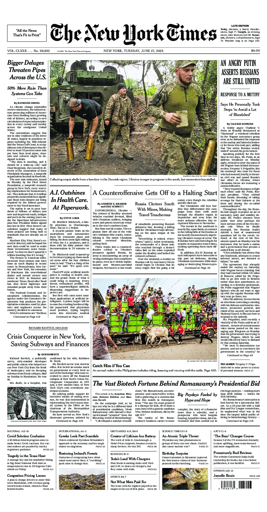 Prima-pagina-New-York-Times-del-2023-06-27