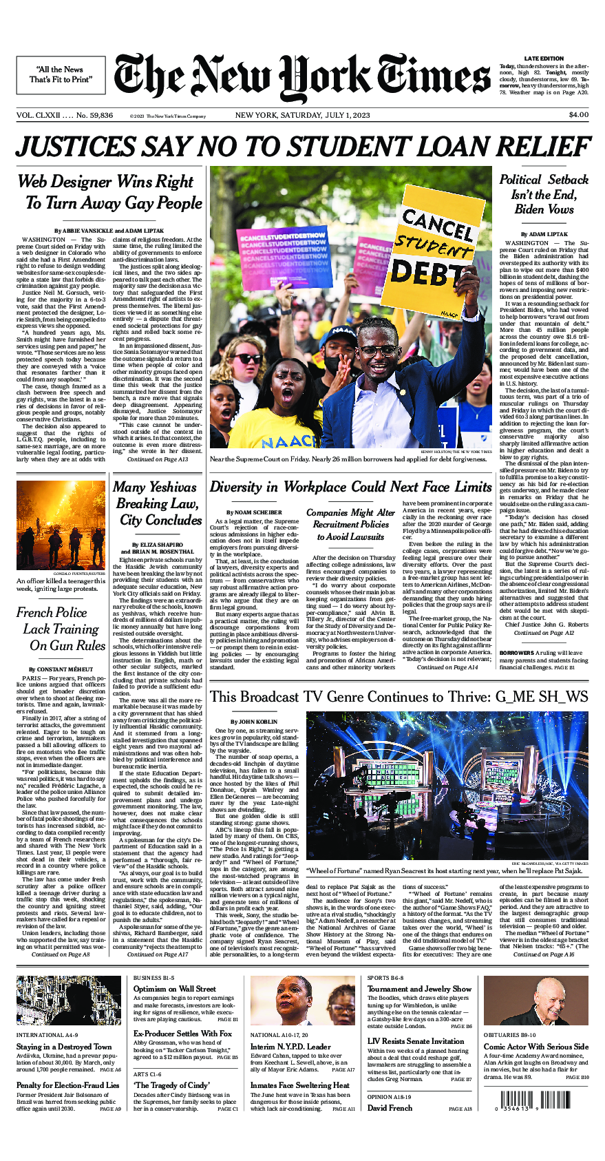 Prima-pagina-New-York-Times-del-2023-07-01