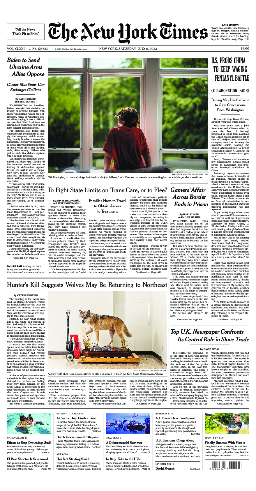 Prima-pagina-New-York-Times-del-2023-07-08