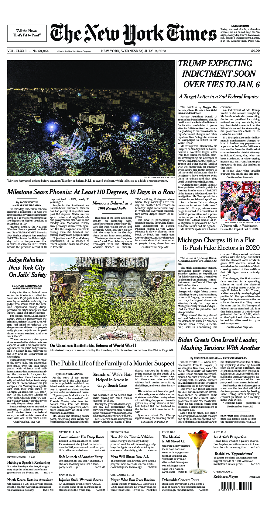 Prima-pagina-New-York-Times-del-2023-07-19