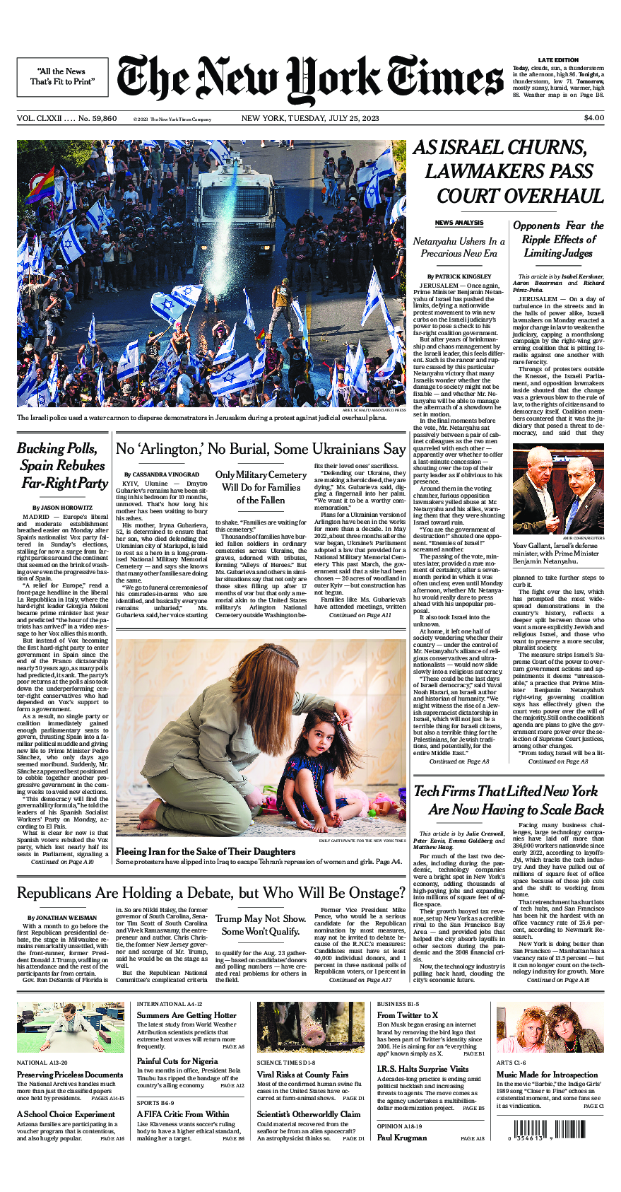 Prima-pagina-New-York-Times-del-2023-07-25