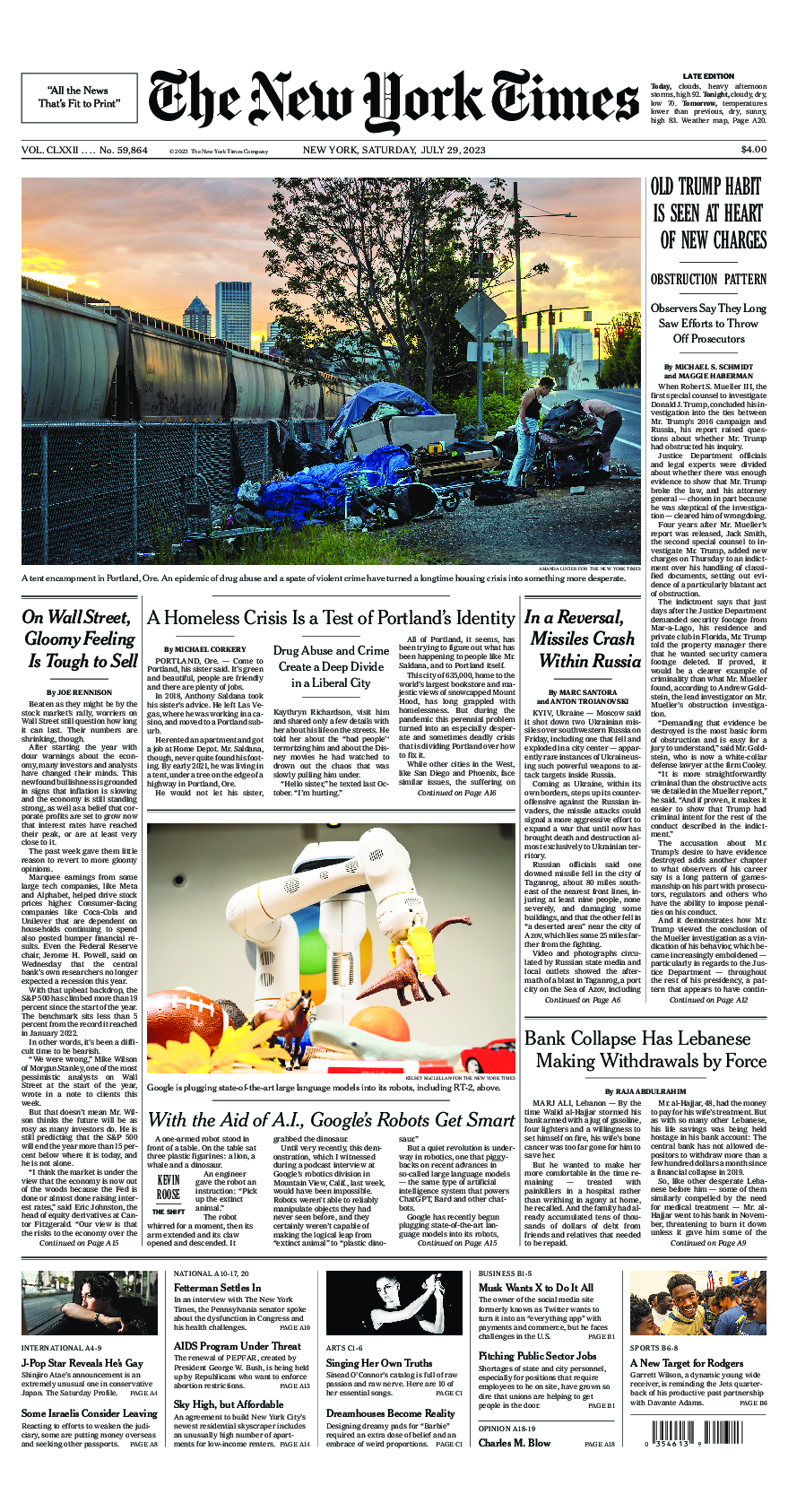 Prima-pagina-New-York-Times-del-2023-07-29