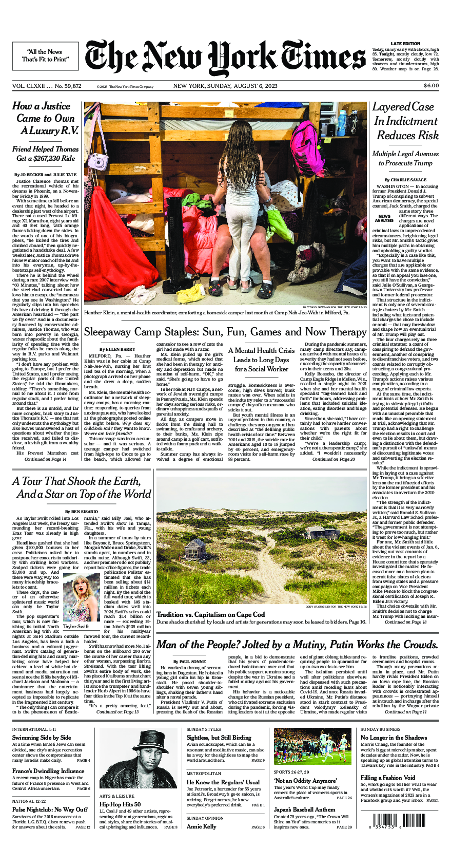 Prima-pagina-New-York-Times-del-2023-08-06