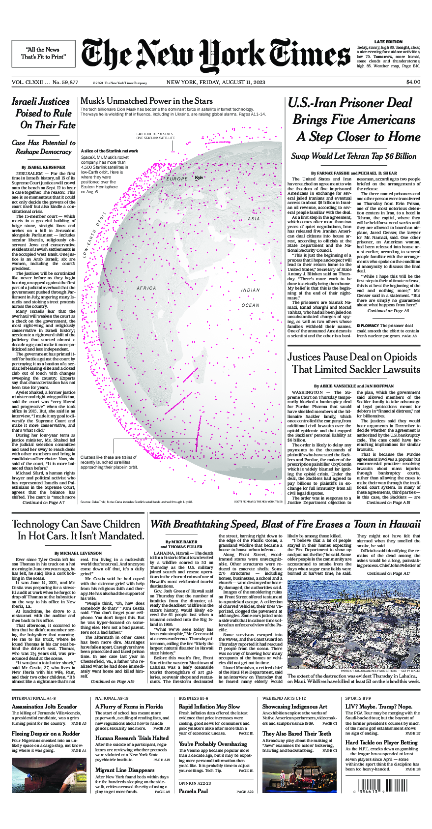 Prima-pagina-New-York-Times-del-2023-08-11