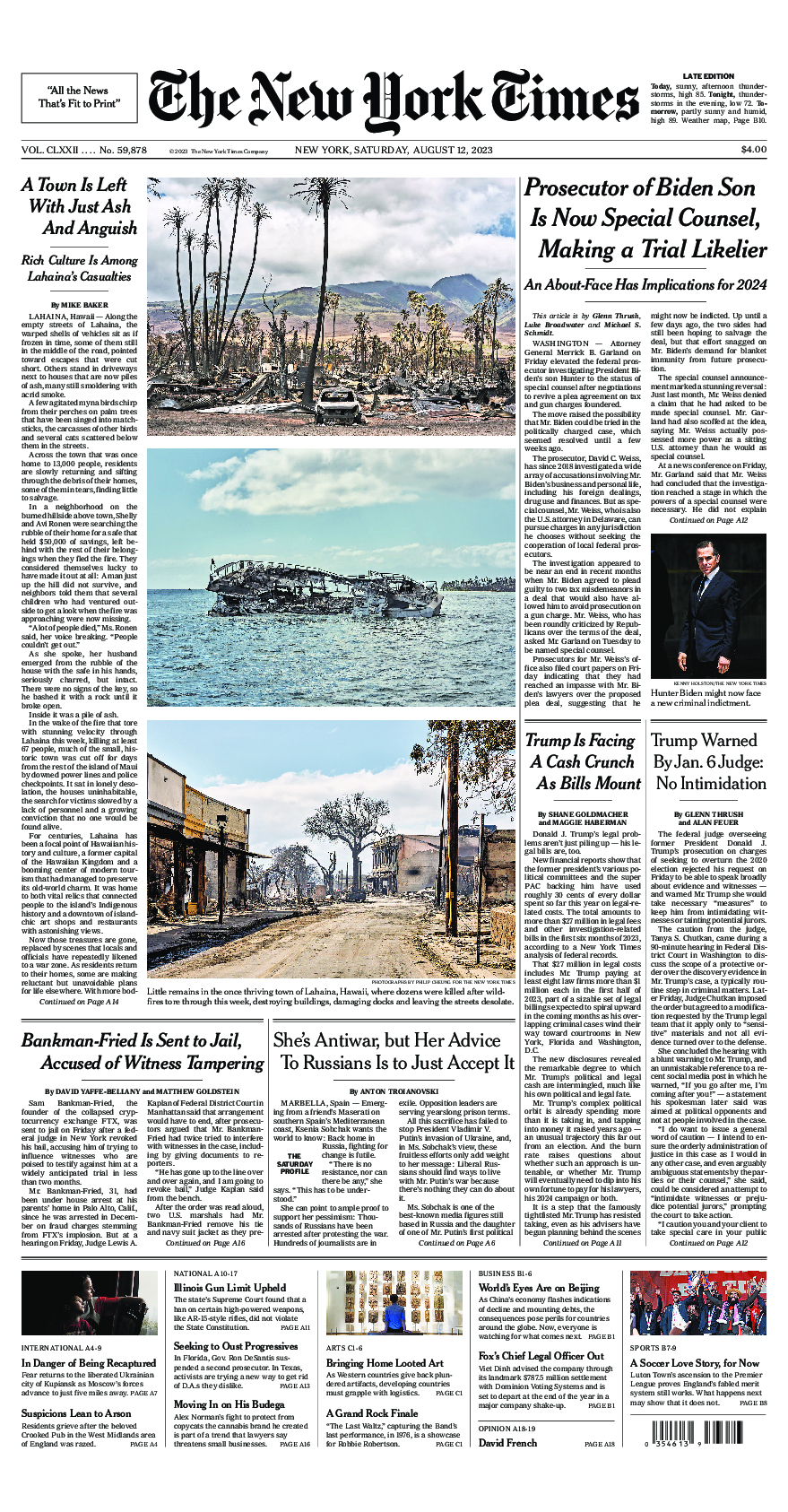 Prima-pagina-New-York-Times-del-2023-08-12