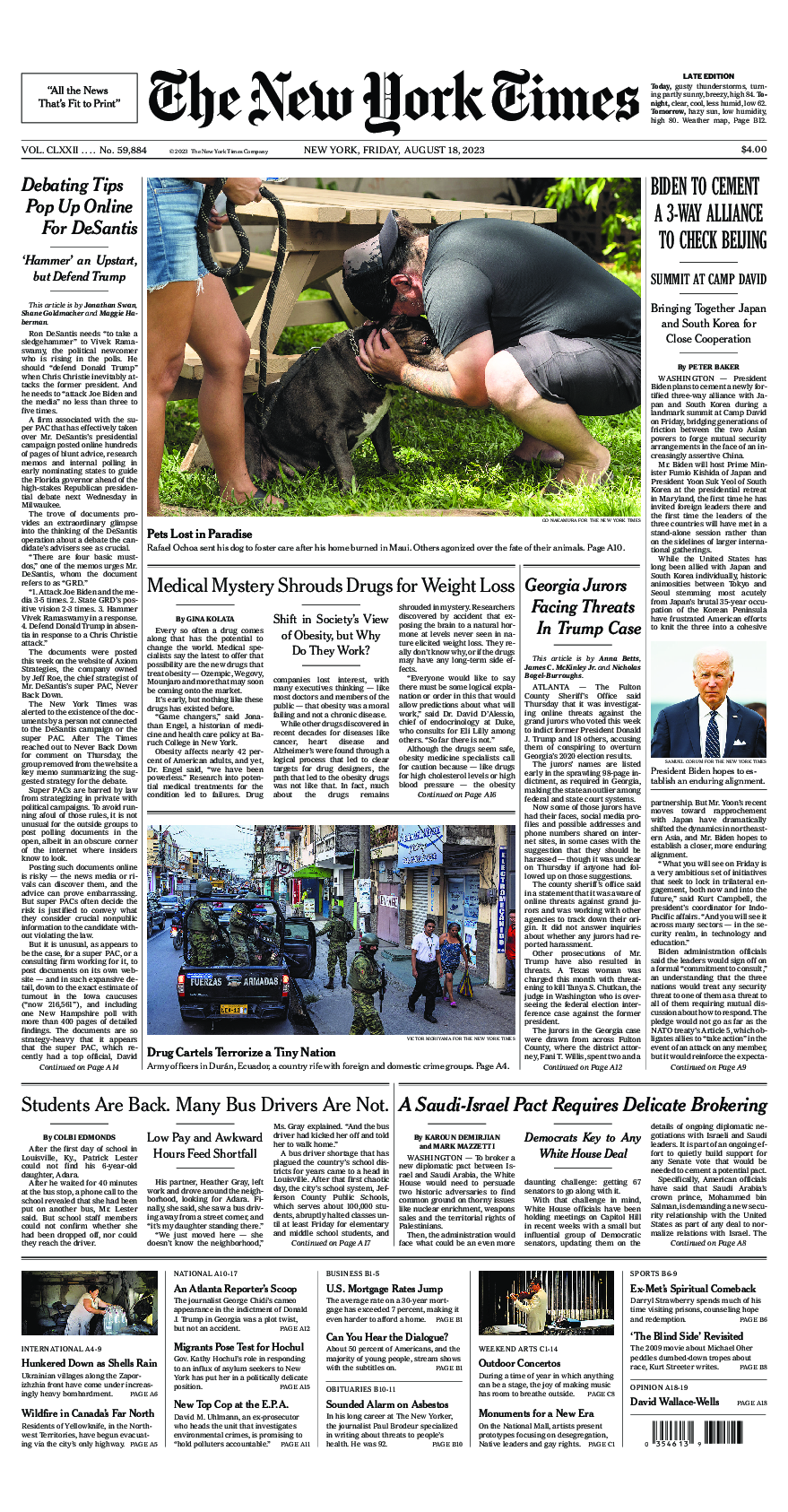 Prima-pagina-New-York-Times-del-2023-08-18