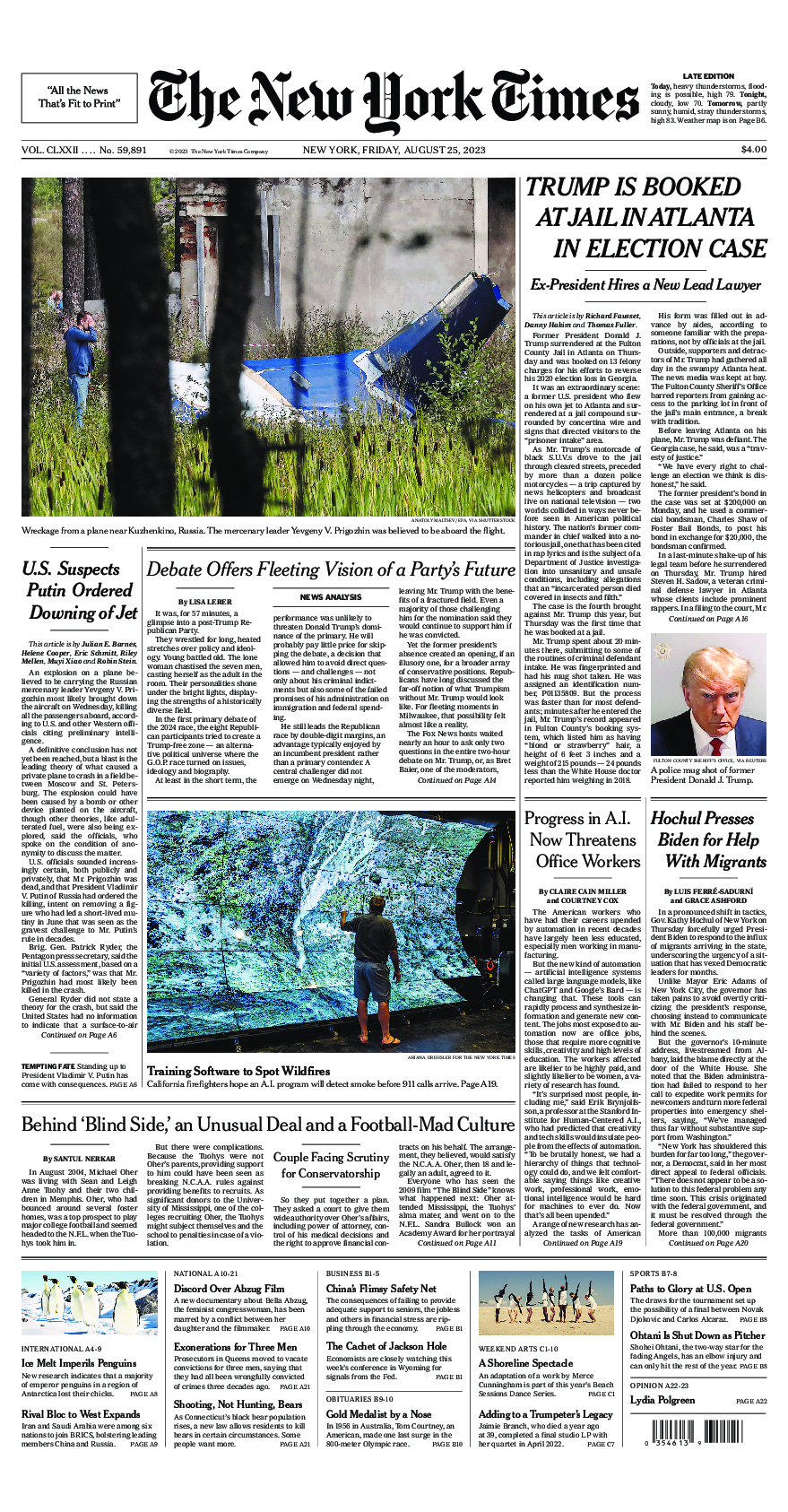 Prima-pagina-New-York-Times-del-2023-08-25