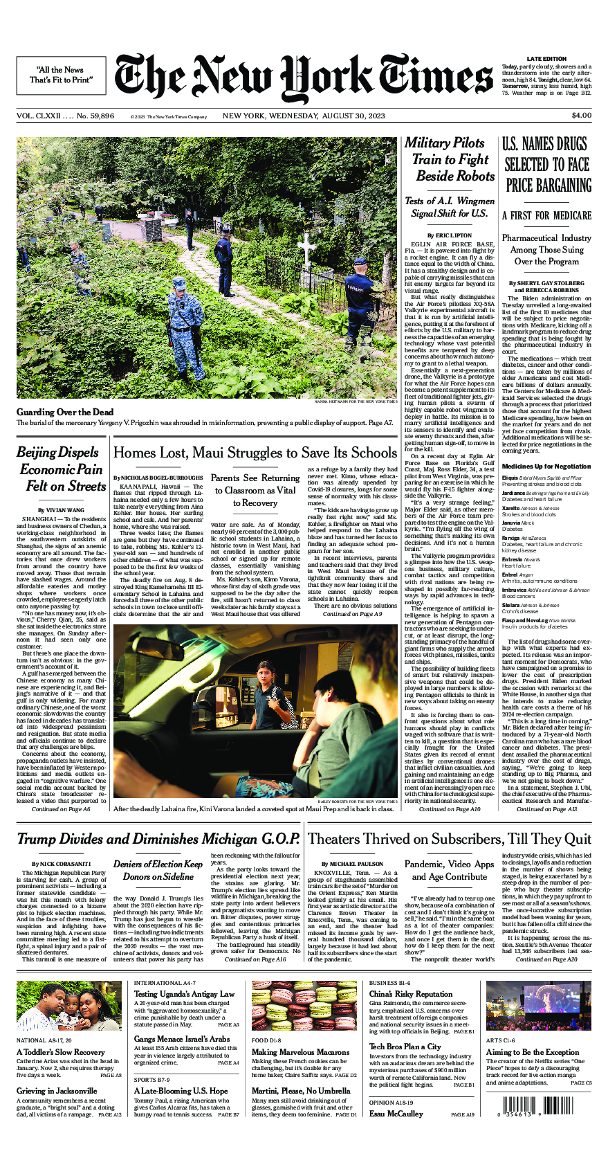 Prima-pagina-New-York-Times-del-2023-08-30