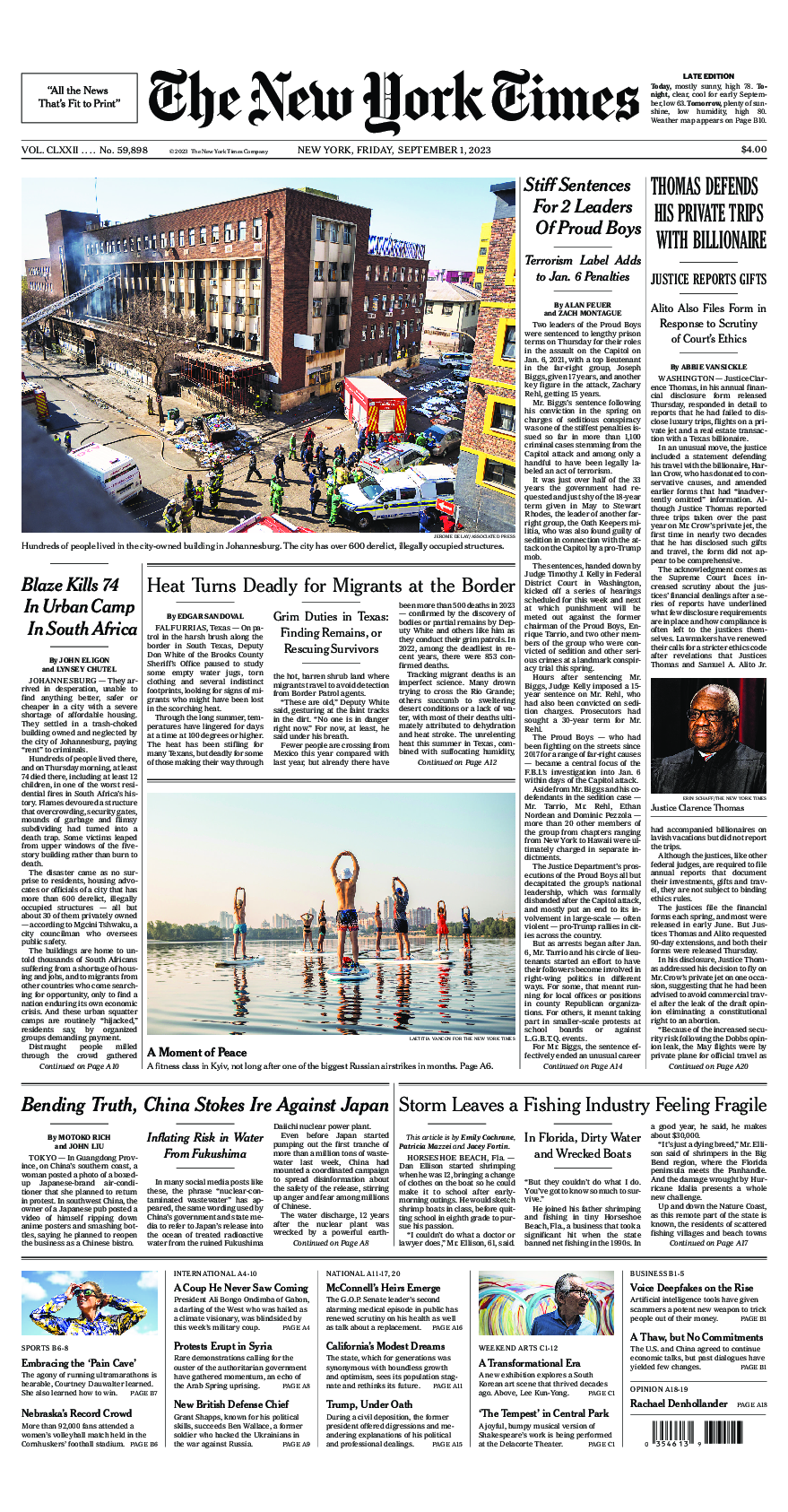 Prima-pagina-New-York-Times-del-2023-09-01