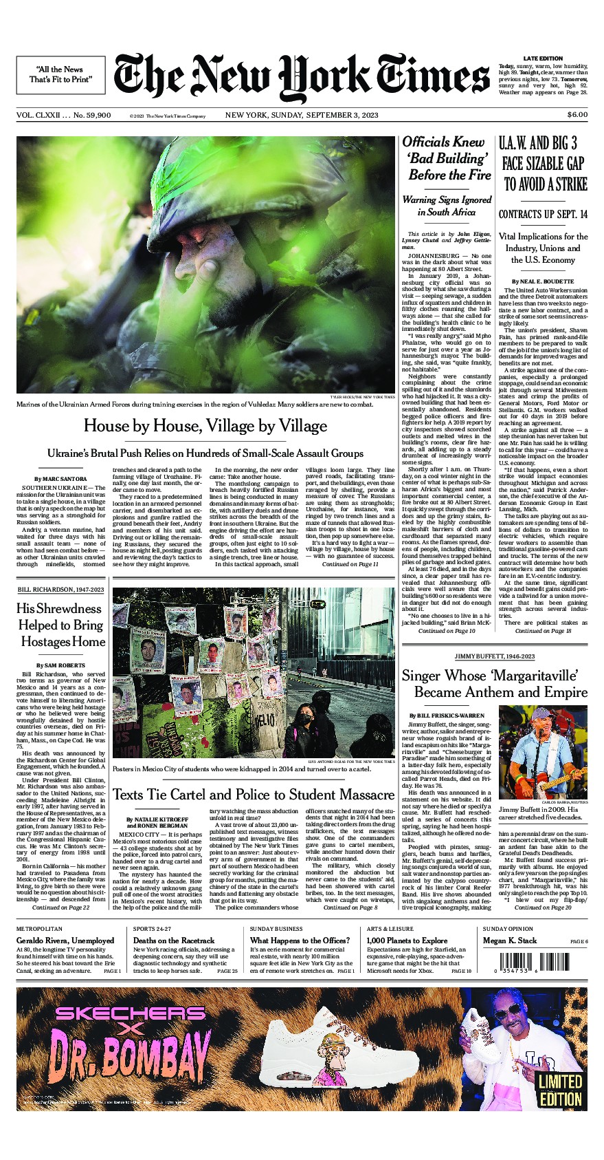 Prima-pagina-New-York-Times-del-2023-09-03