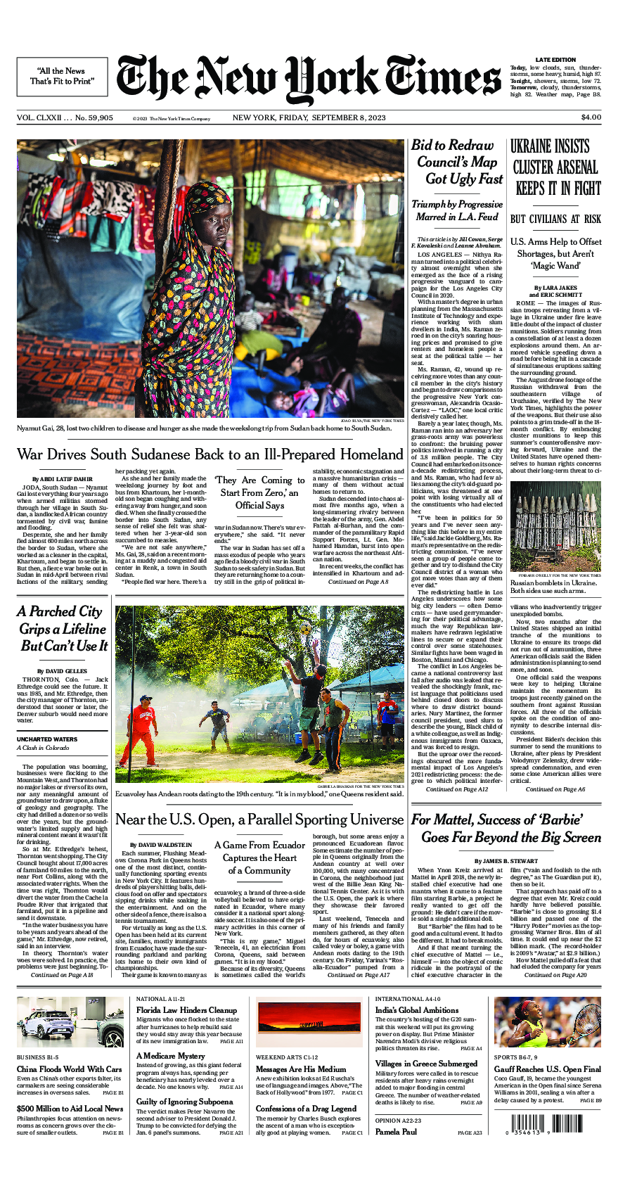 Prima-pagina-New-York-Times-del-2023-09-08