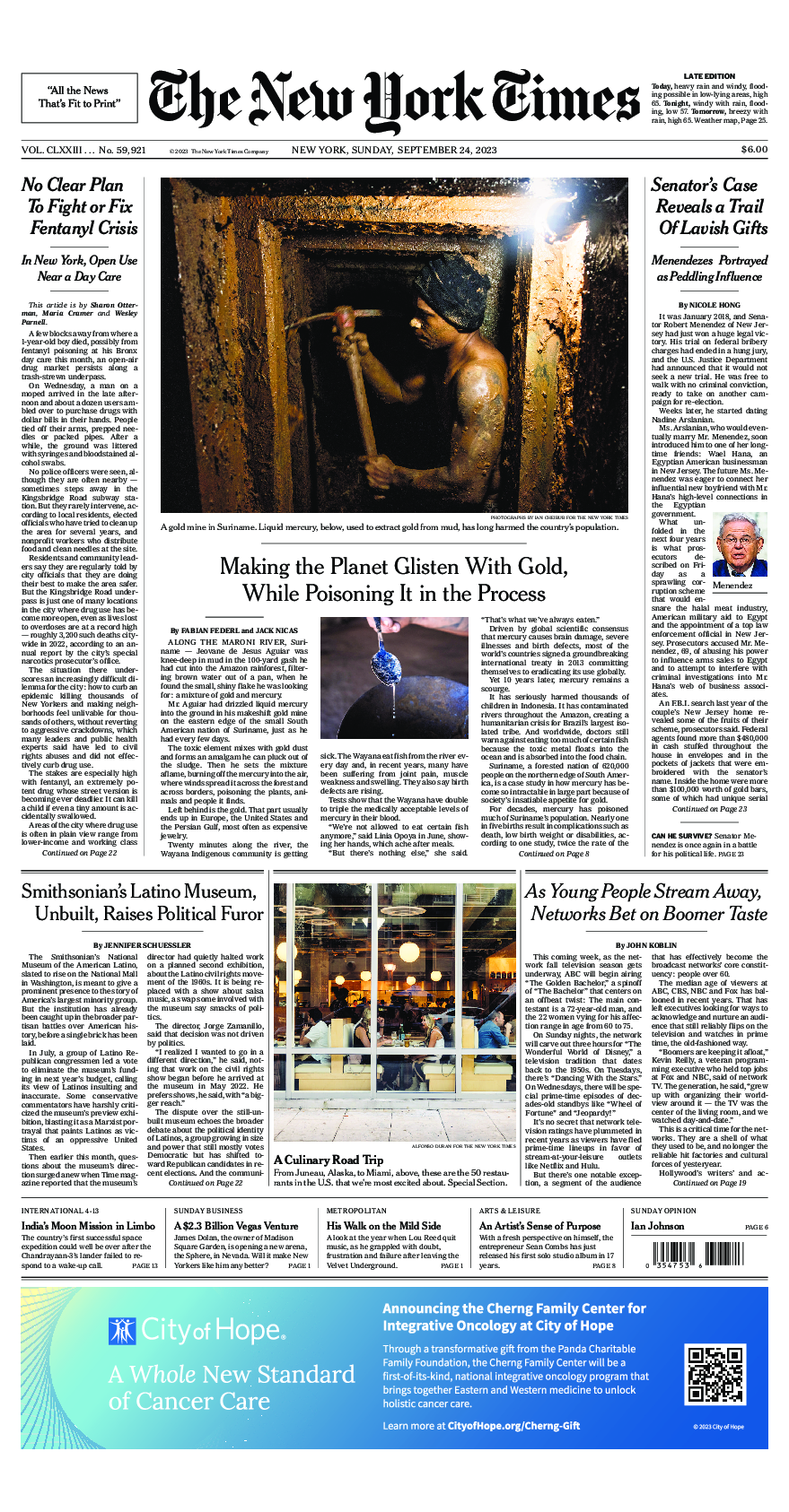 Prima-pagina-New-York-Times-del-2023-09-24