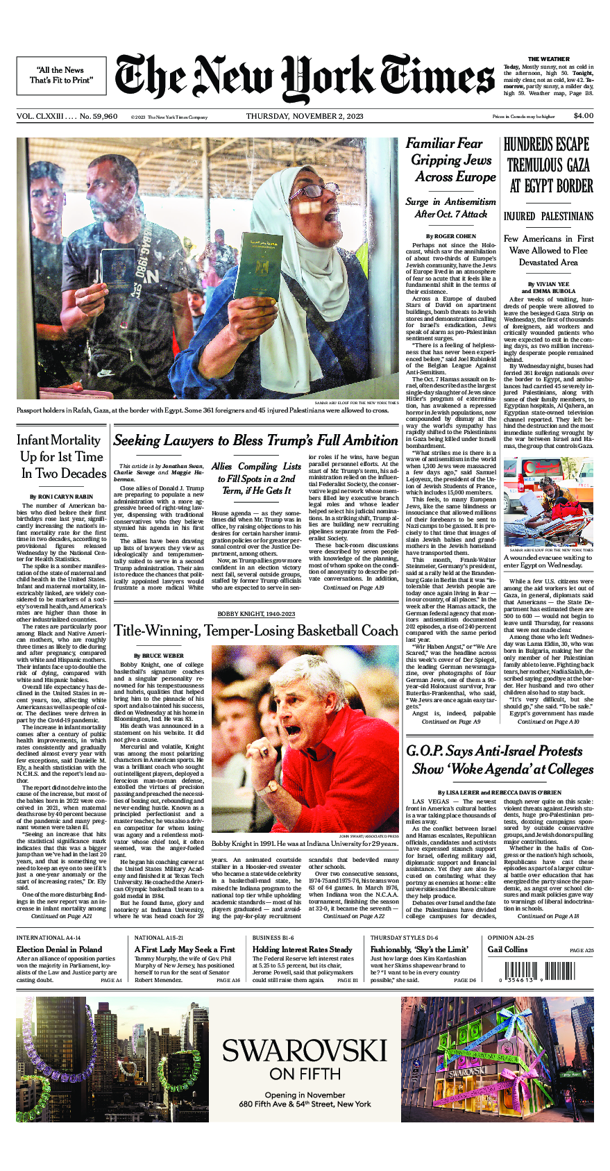 Prima-pagina-New-York-Times-del-2023-11-02