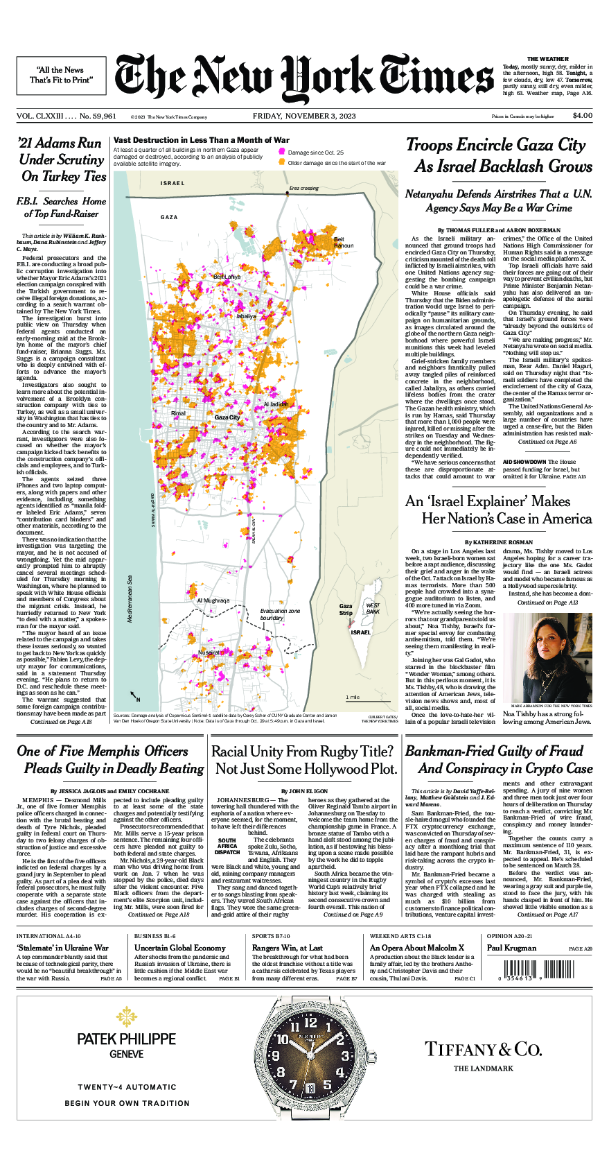 Prima-pagina-New-York-Times-del-2023-11-03