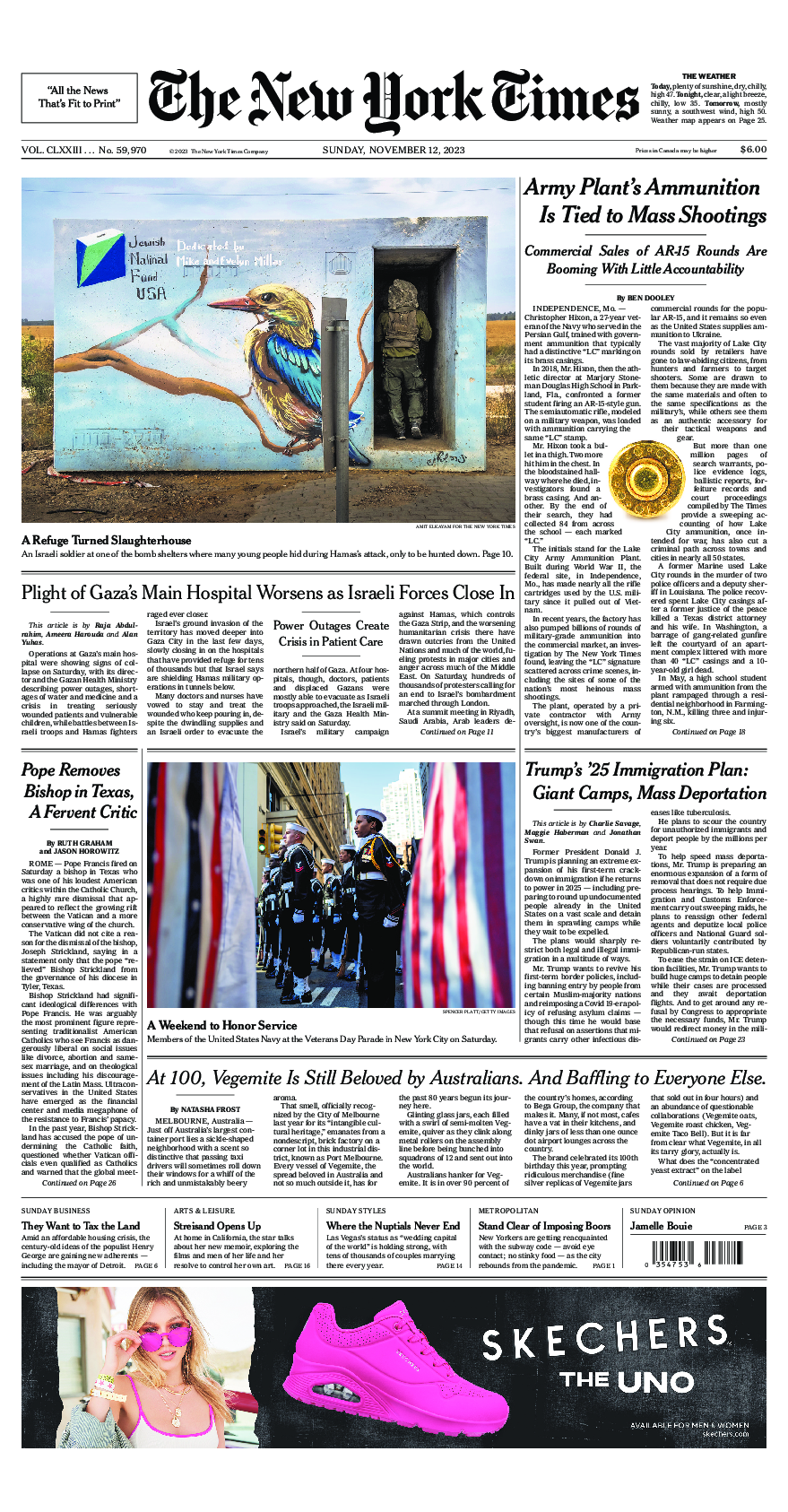 Prima-pagina-New-York-Times-del-2023-11-12