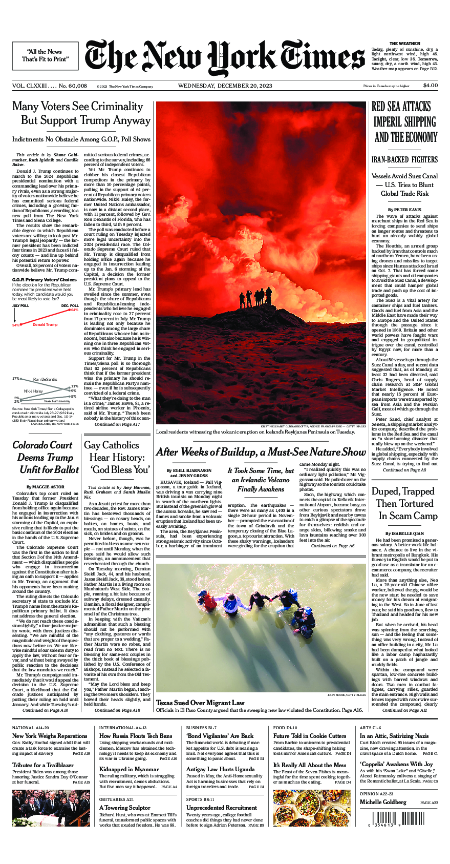 Prima-pagina-New-York-Times-del-2023-12-20