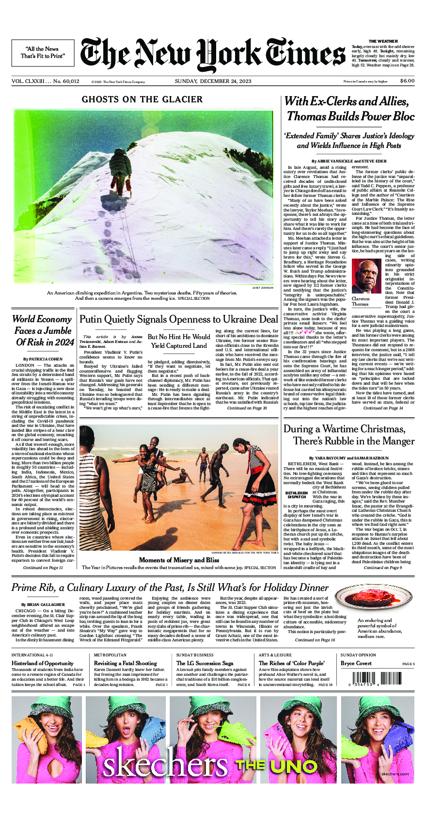 Prima-pagina-New-York-Times-del-2023-12-24