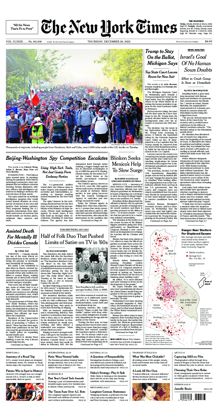 Prima-pagina-New-York-Times-del-2023-12-28