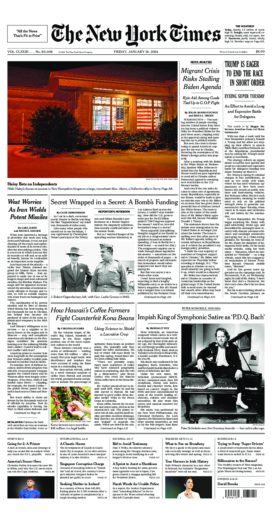 Prima-pagina-New-York-Times-del-2024-01-19