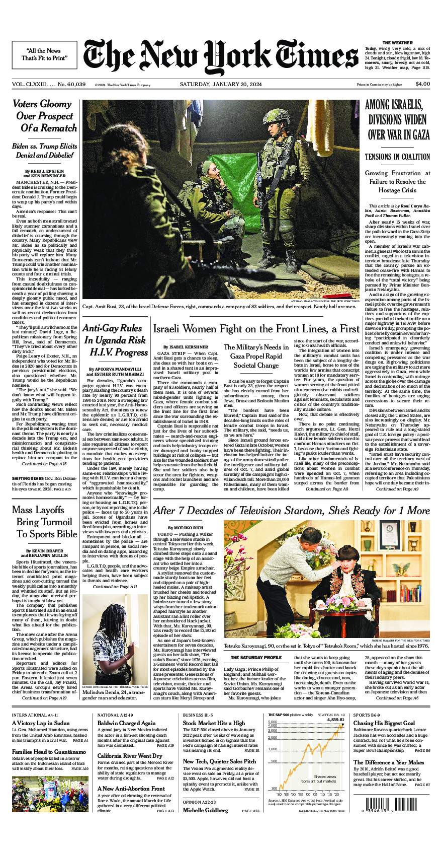 Prima-pagina-New-York-Times-del-2024-01-20