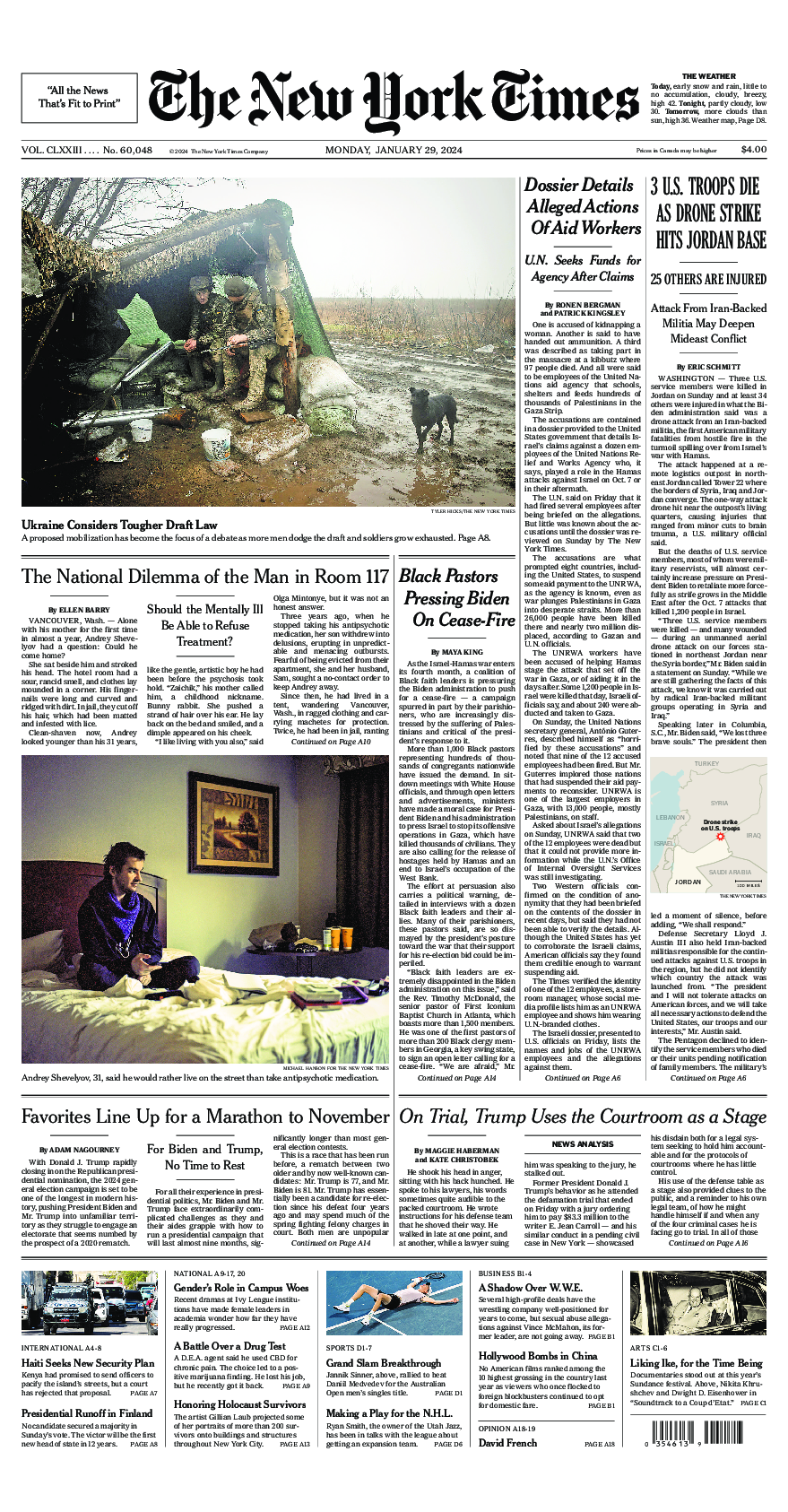 Prima-pagina-New-York-Times-del-2024-01-29