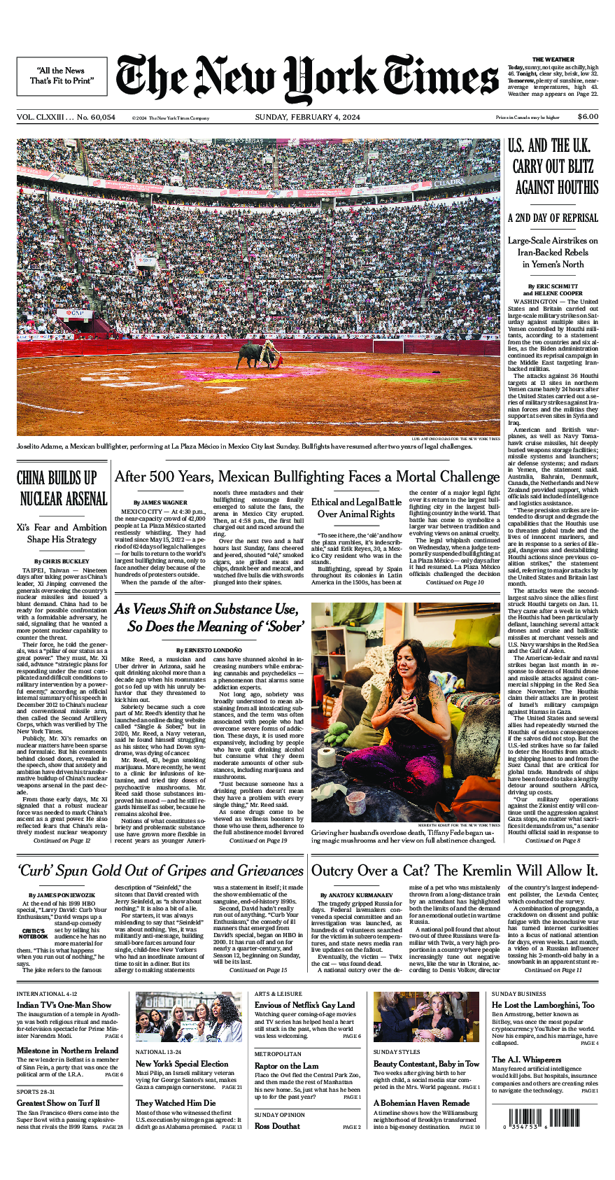 Prima-pagina-New-York-Times-del-2024-02-04