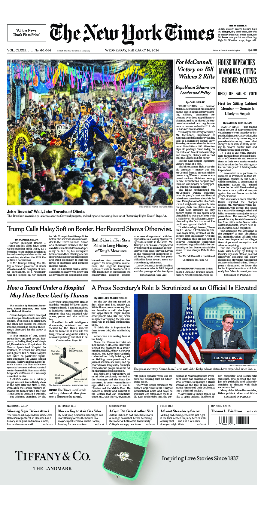 Prima-pagina-New-York-Times-del-2024-02-14