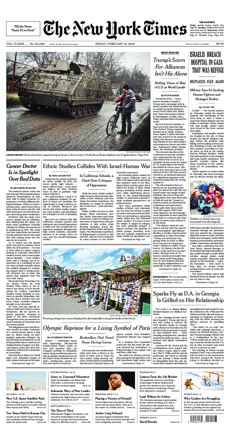 Prima-pagina-New-York-Times-del-2024-02-16