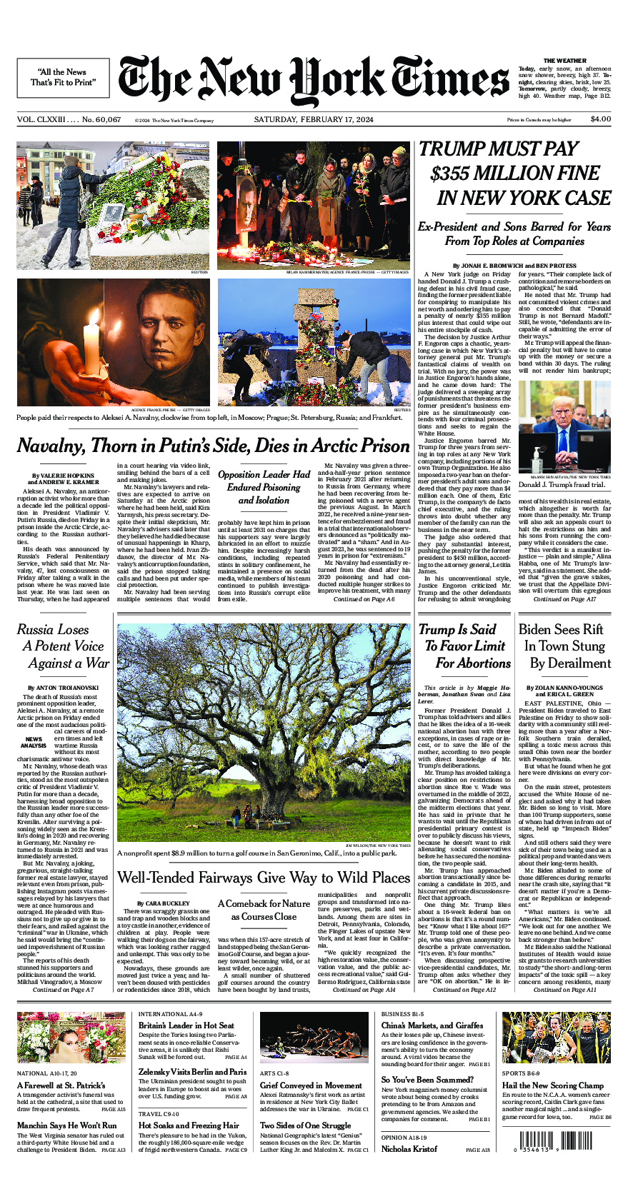 Prima-pagina-New-York-Times-del-2024-02-17