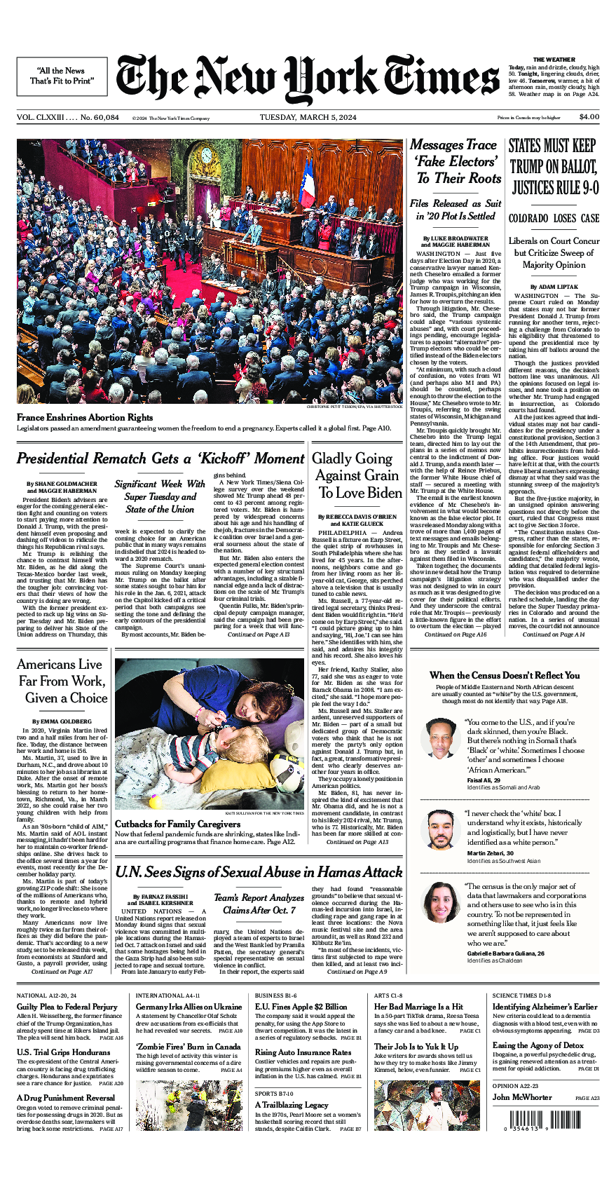 Prima-pagina-New-York-Times-del-2024-03-05