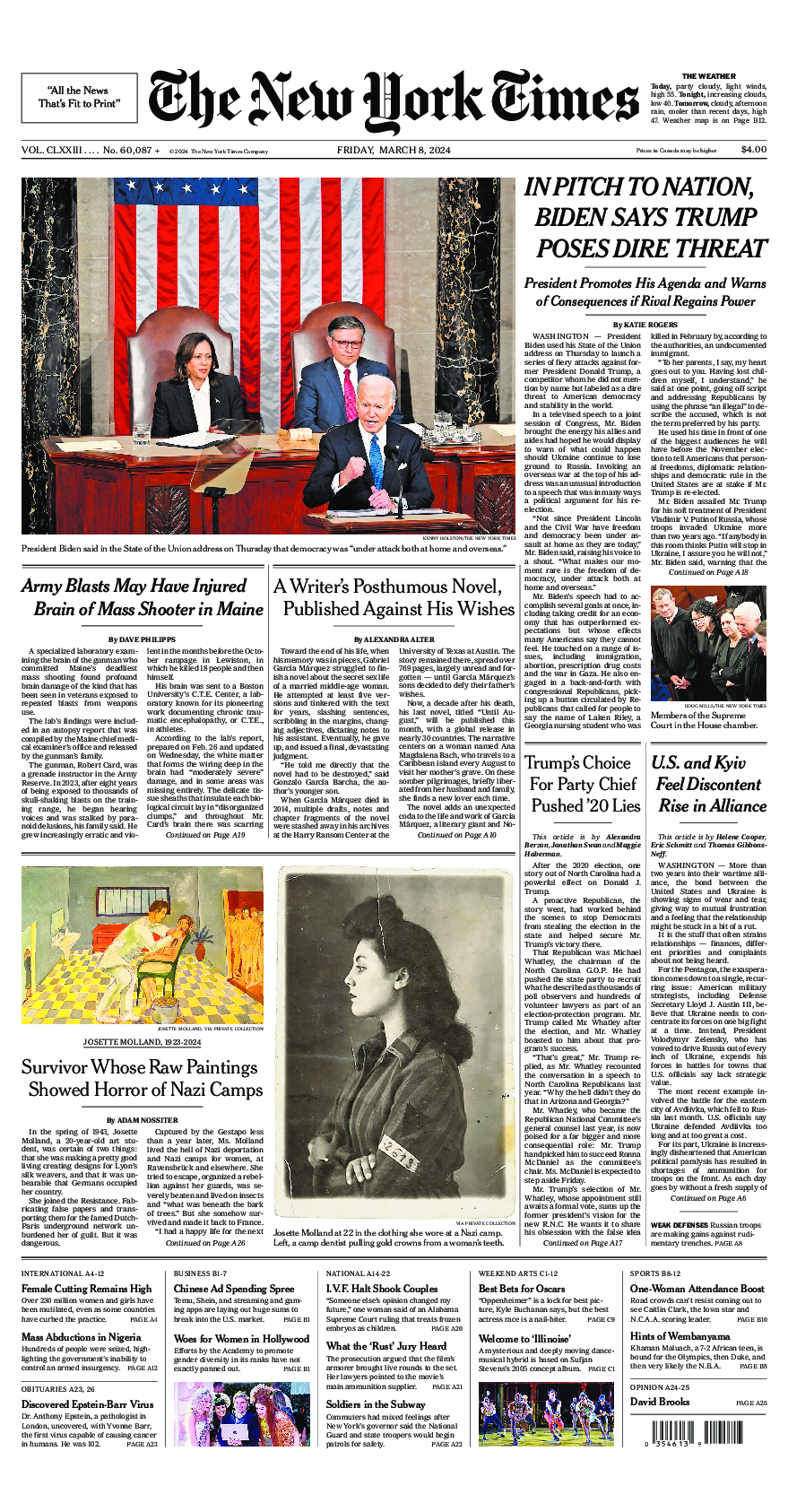 Prima-pagina-New-York-Times-del-2024-03-08