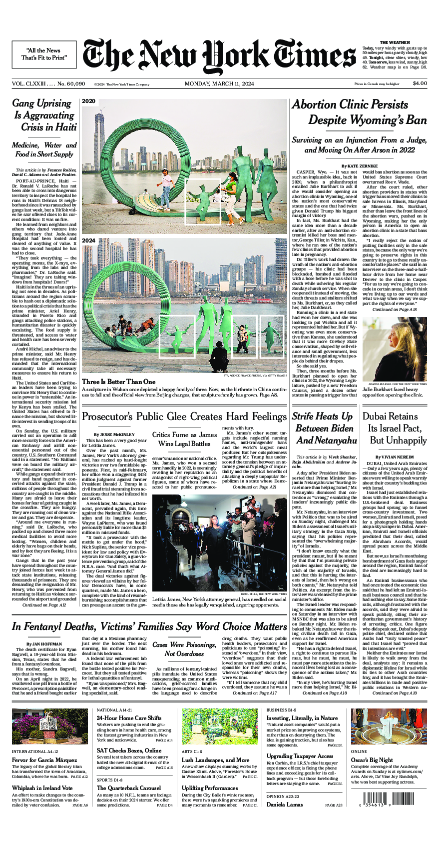 Prima-pagina-New-York-Times-del-2024-03-11