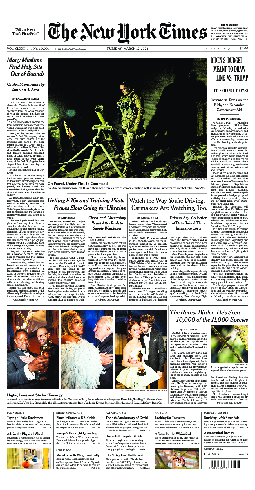 Prima-pagina-New-York-Times-del-2024-03-12