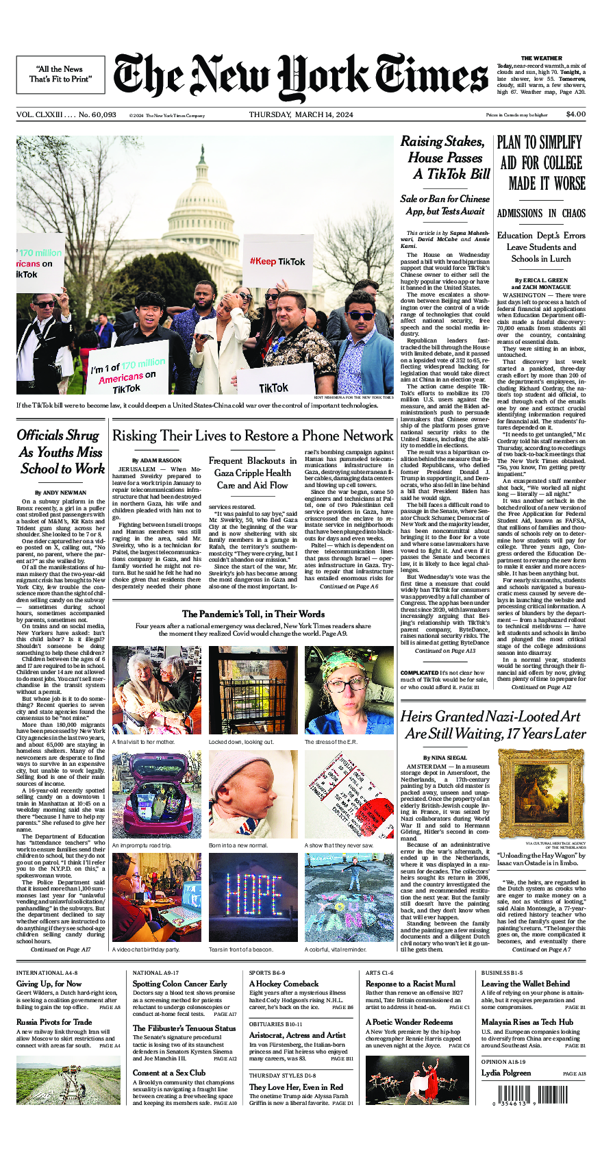 Prima-pagina-New-York-Times-del-2024-03-14