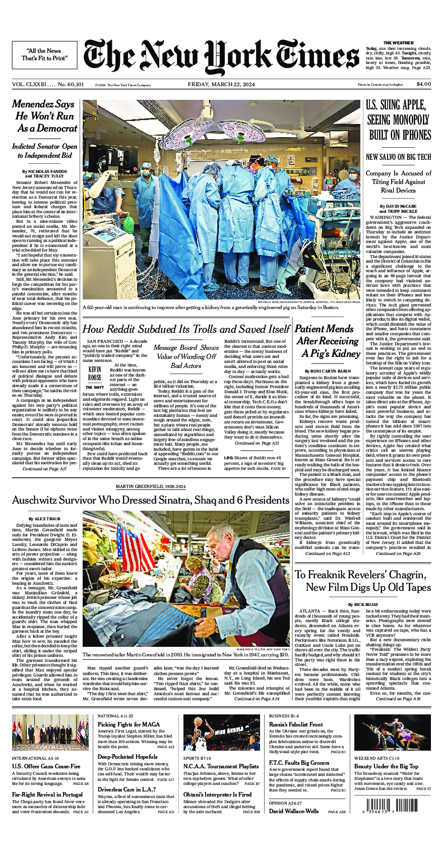 Prima-pagina-New-York-Times-del-2024-03-22