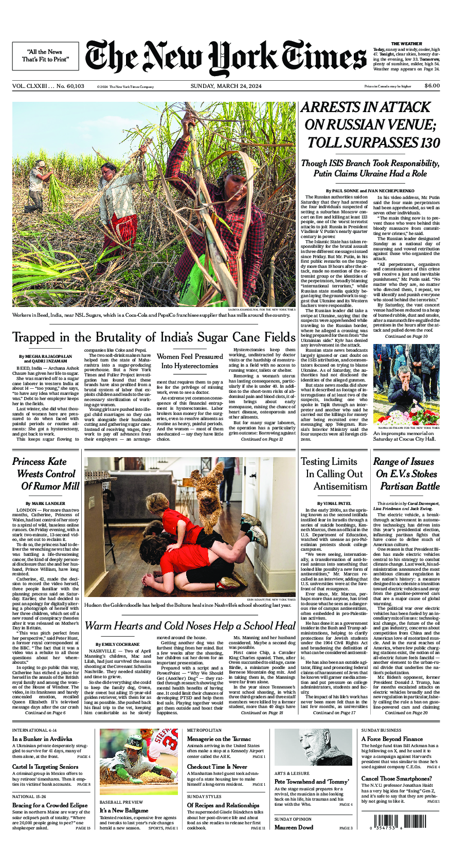 Prima-pagina-New-York-Times-del-2024-03-24