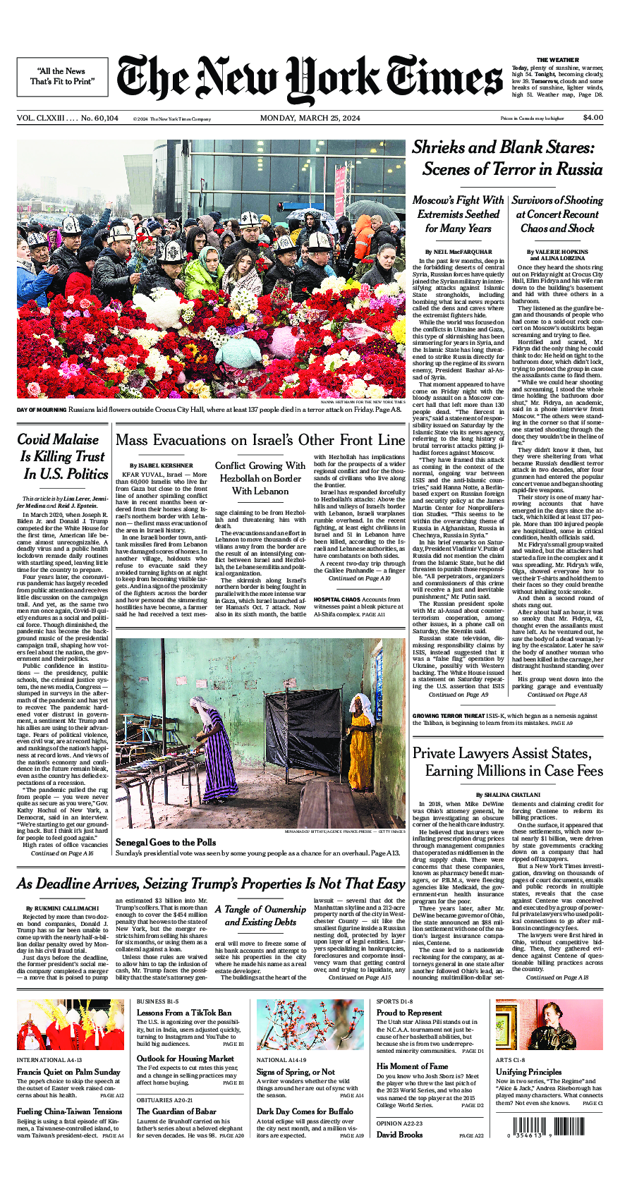 Prima-pagina-New-York-Times-del-2024-03-25