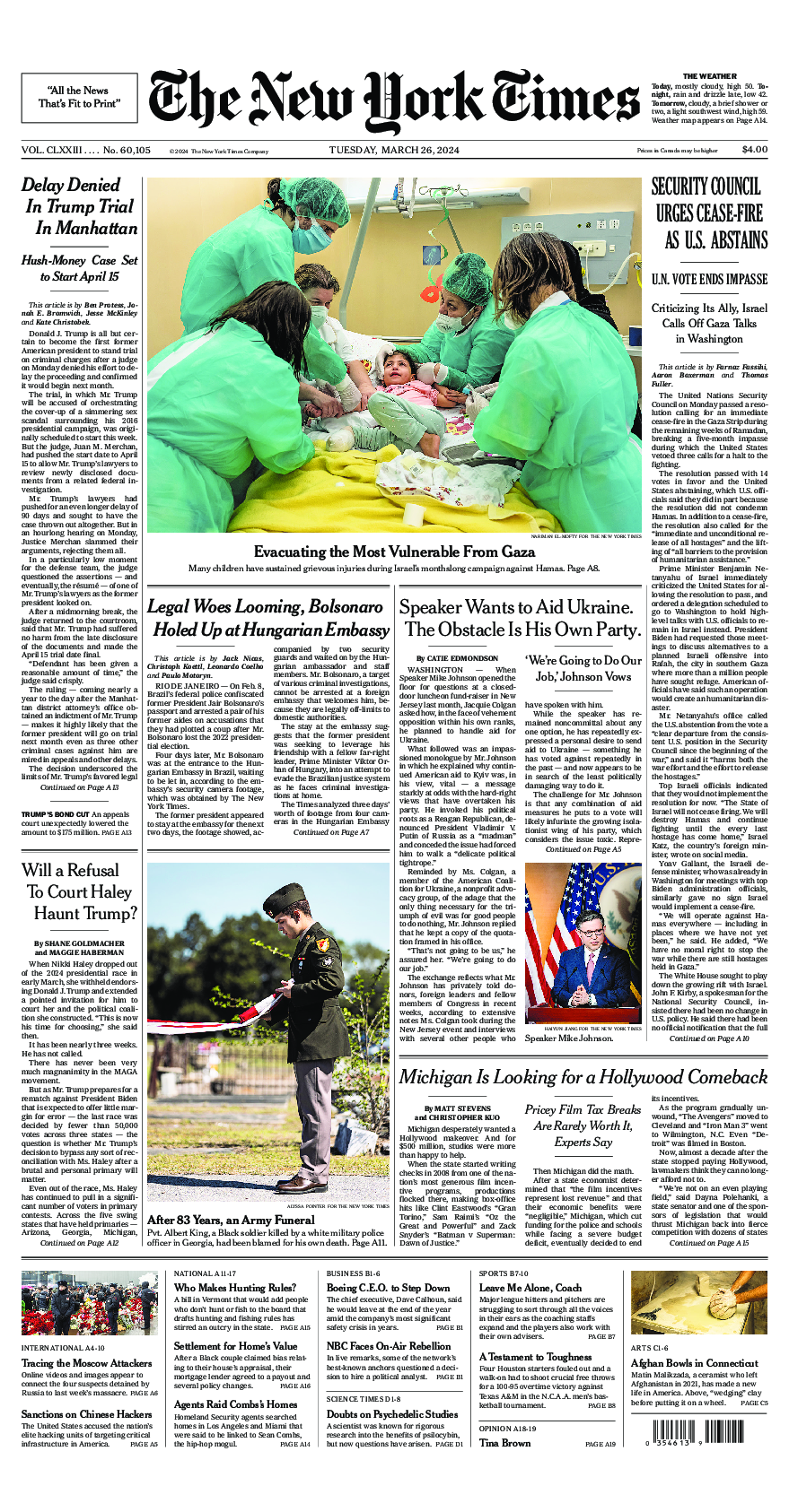 Prima-pagina-New-York-Times-del-2024-03-26