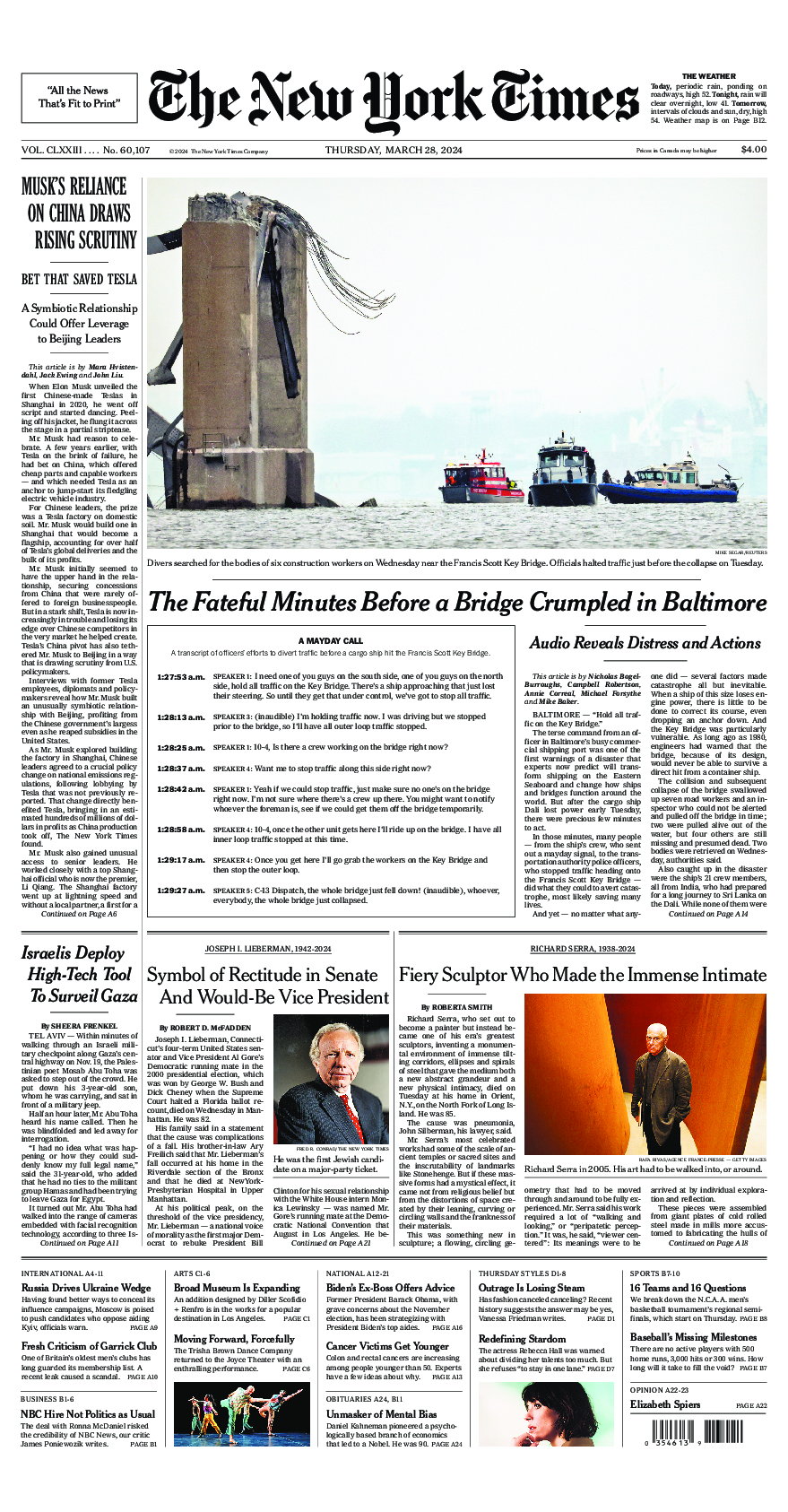 Prima-pagina-New-York-Times-del-2024-03-28