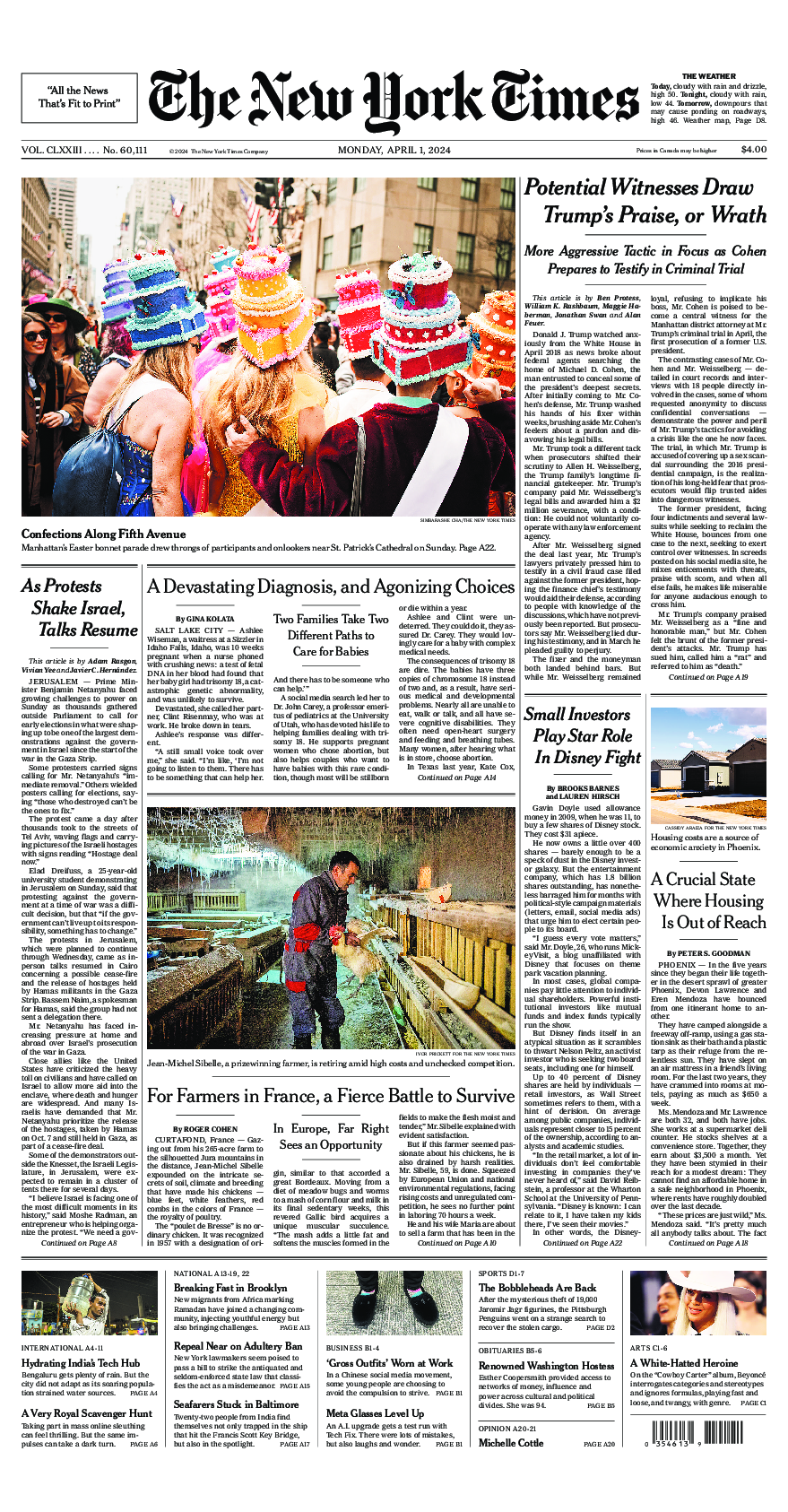 Prima-pagina-New-York-Times-del-2024-04-01