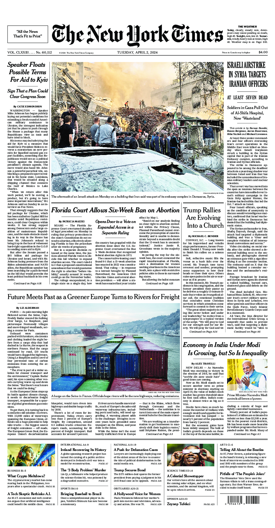 Prima-pagina-New-York-Times-del-2024-04-02